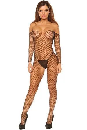 Weekend Bargains Await You Off The Shoulder Net Bodystocking
