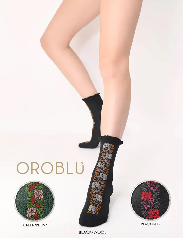 Special Discount Oroblu Floral Line Cotton Sock VOBC67934