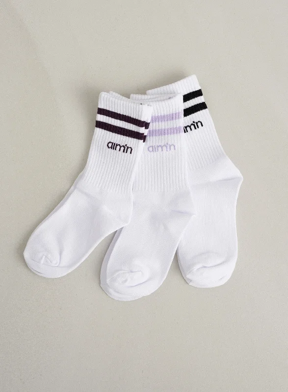 Weekend Offers You Can't Ignore Pale Lavender Young Aim High Socks 3-pack