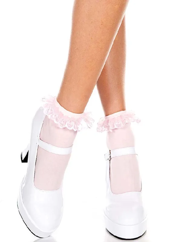 Savings Galore Pink Frill | ANKLE SOCKS