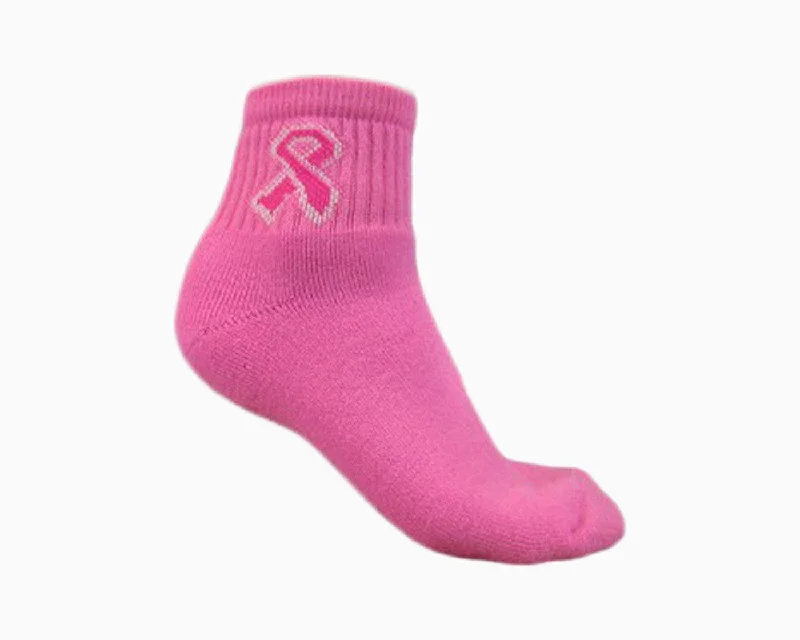 Weekend Deals That Amaze Pink Ribbon 1/4 Crew Socks