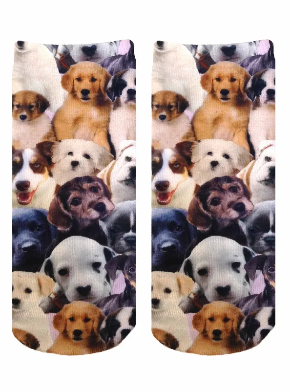 Now or Never Puppy All Over Ankle Socks