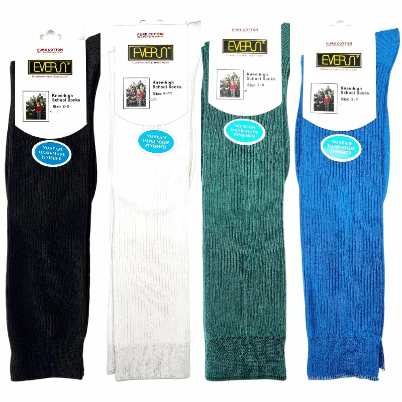 While Supplies Last Pure Cotton Knee High School Socks