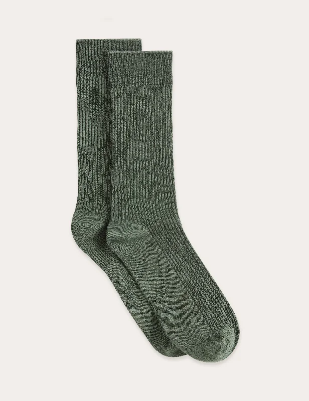 Weekend Deals to Brighten Your Day Ribbed Crew Socks - Moss