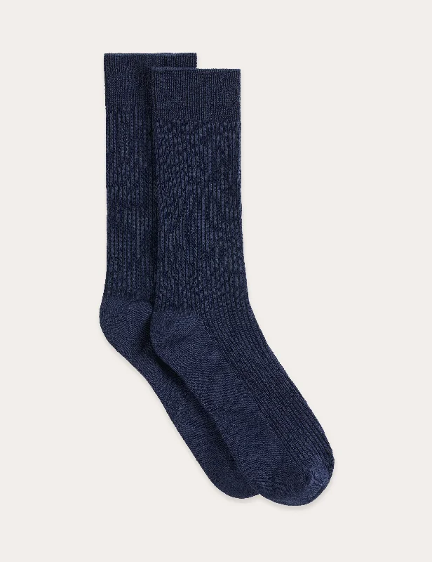 Weekend Specials Just for You Ribbed Crew Socks - Navy