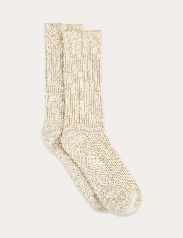 Your Weekend, Your Savings Ribbed Crew Socks - Oatmeal