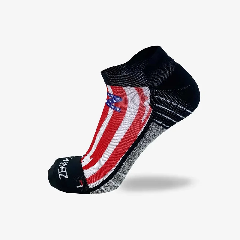 Weekend Savings Fiesta Rugged USA Flag Running Socks (No Show)