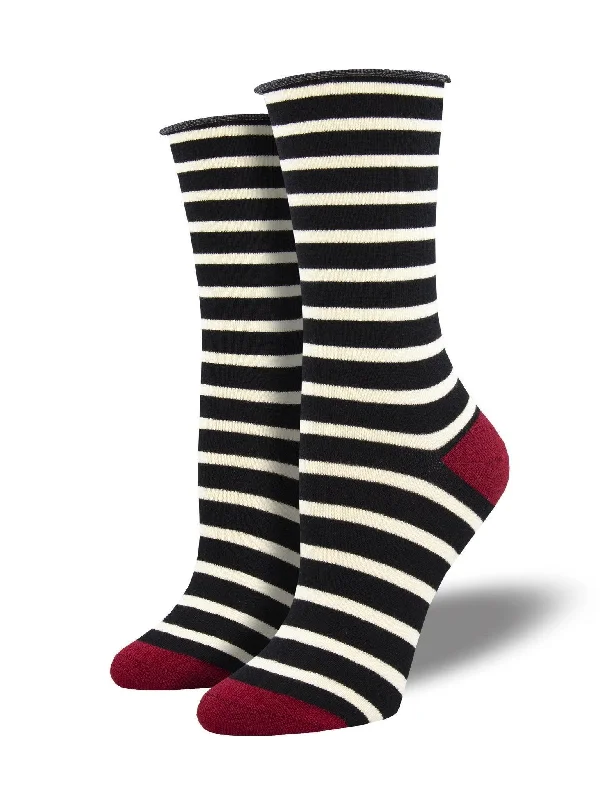 Hurry In Sailor Stripe Roll Top | Women's Bamboo Crew