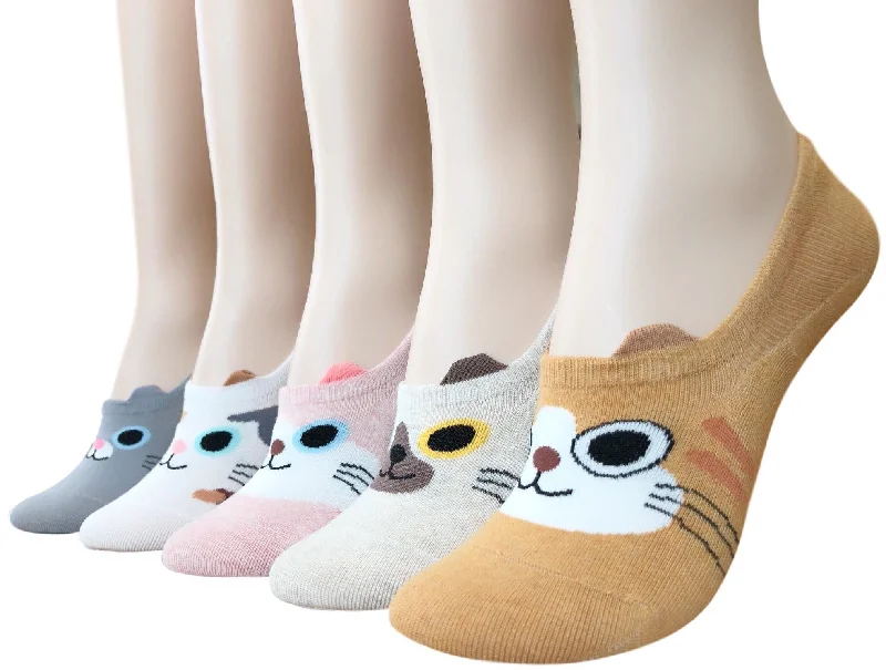 Weekend Bargains to Cherish Cute Kitten Animal Print | Womens Teen Girls | Nonslip Liner No Show Socks | 5 Pairs | (Sassy Cats) Weekend Bargains to Cherish Cute Kitten Animal Print | Womens Teen Girls | Nonslip Liner No Show Socks | 5 Pairs | (Sassy Cats)
