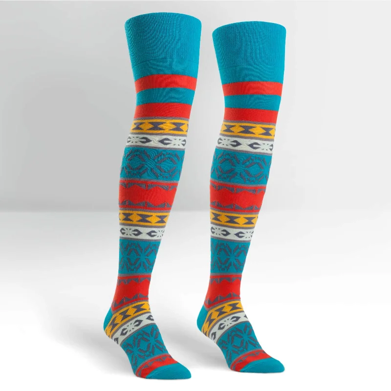 Limited Offer Sock It To Me Women's Over The Knee Socks - Sunrise