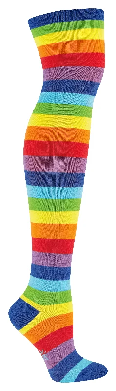 Overstock Sale Sock It To Me Women's Over the Knee Socks - Super Juicy Striped