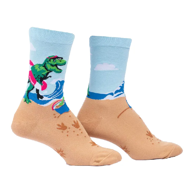Weekend Deals That Dazzle Sock It To Me Women's Crew Socks - Dino's Gone Wild