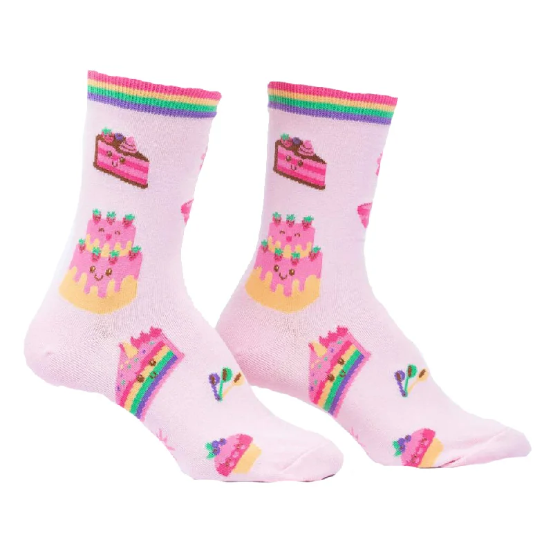 Weekend Savings Spree Sock It To Me Women's Crew Socks - Life is Batter with Cake