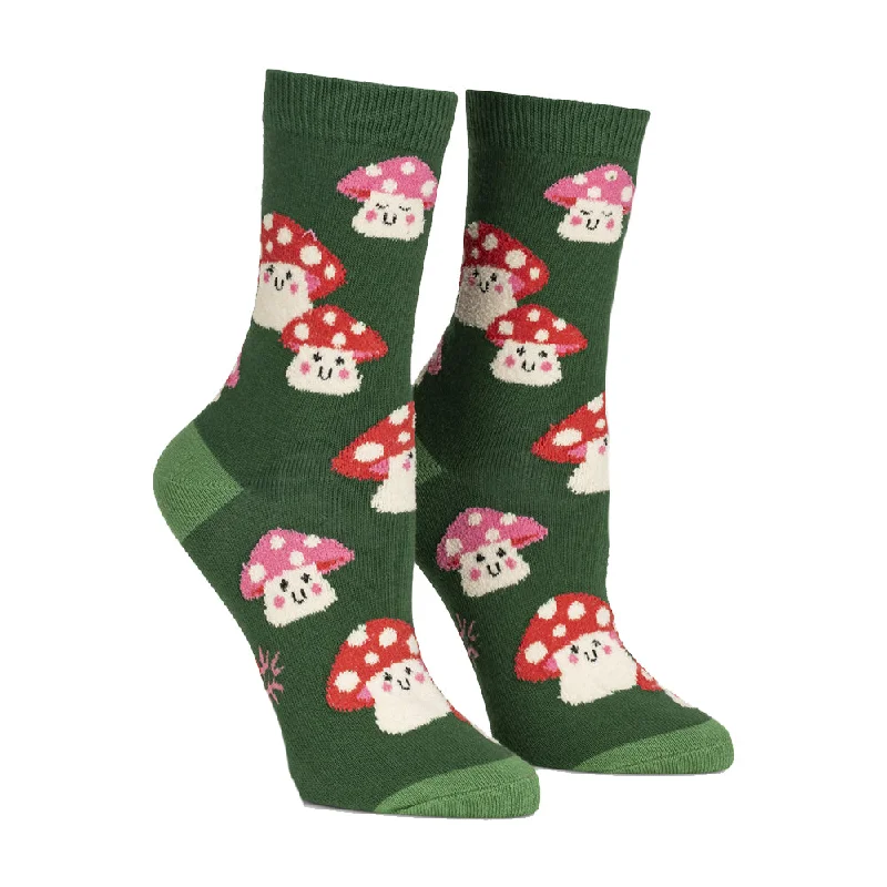 Weekend Wonders Await! Sock It To Me Women's Crew Socks - Mellow Mushrooms