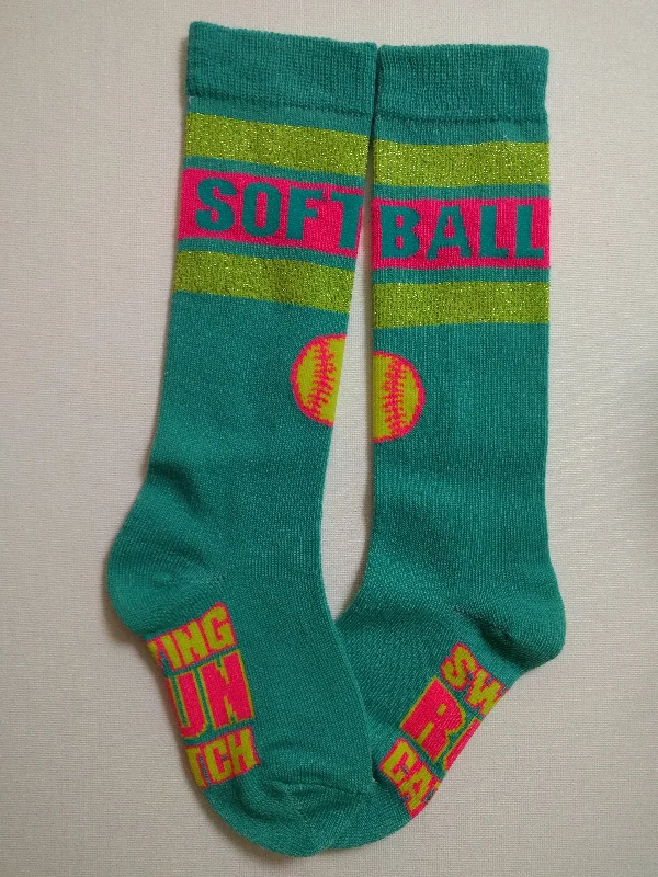 Savings Event Softball Teal Knee High Socks