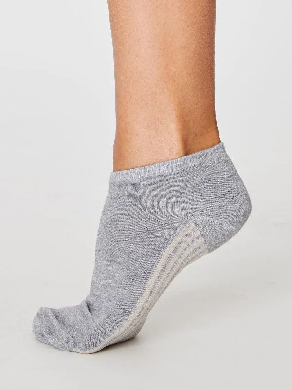 Markdown Sale Solid Jane Trainer Socks - Mid Grey Marle
