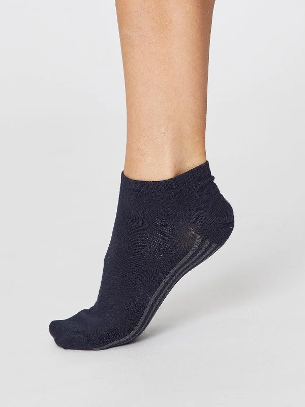 Super Deal Solid Jane Trainer Socks - Navy