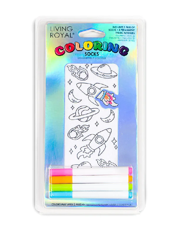 Unwind with Weekend Discounts Space Adventure Coloring Socks