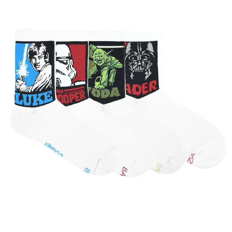 Weekend Savings Bonanza STAR WARS Gift Pack For Men - Clone Trooper, Yoda, Luke Skywalker, and Darth Vader-High Ankle Socks (White) (Pack of 4 Pairs/1U) Weekend Savings Bonanza STAR WARS Gift Pack For Men - Clone Trooper, Yoda, Luke Skywalker, and Darth Vader-High Ankle Socks (White) (Pack of 4 Pairs/1U)