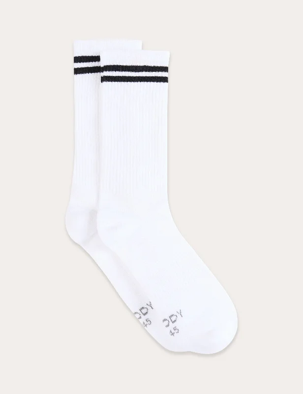 Savings Soar This Weekend Striped Cushioned Crew Socks - White/Black