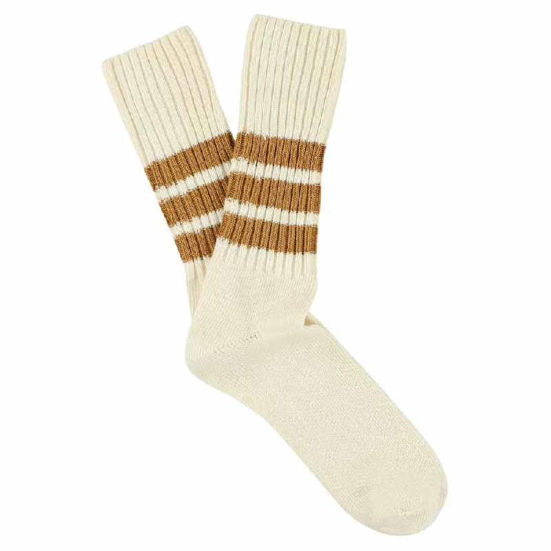 Weekend Savings Spectacular Stripes Crew Socks - Ecru / Mustard