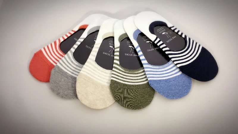 Weekend Deals That Dazzle Thin Stripes, 6 Pairs Cute Nonslip No Show Women Socks