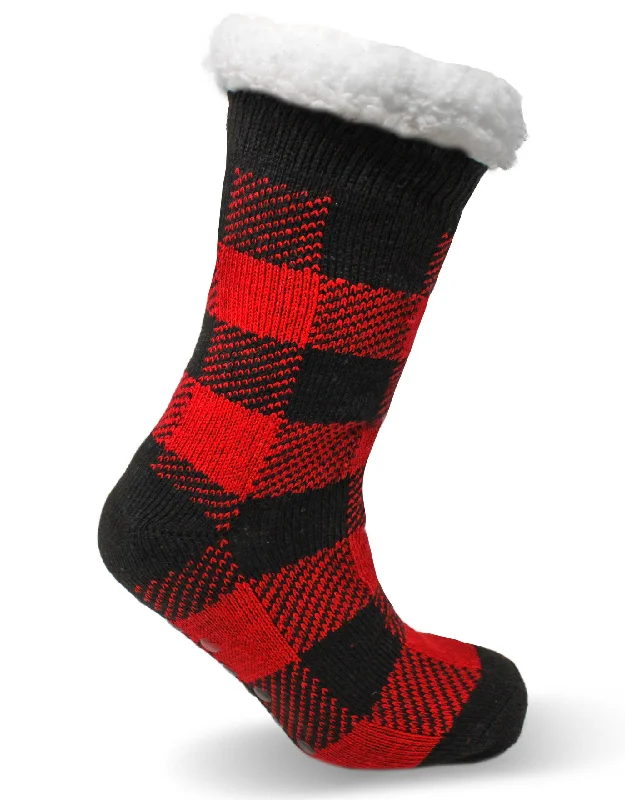 Weekend Savings Bonanza The Taylor Extra Plush Slipper Sock Buffalo Plaid