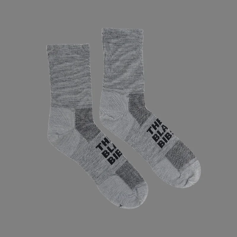 Midnight Madness The Black Bibs Socks - Merino Gray