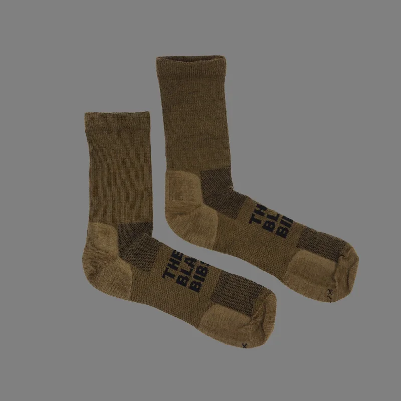 Massive Deal The Black Bibs Socks - Merino Brown