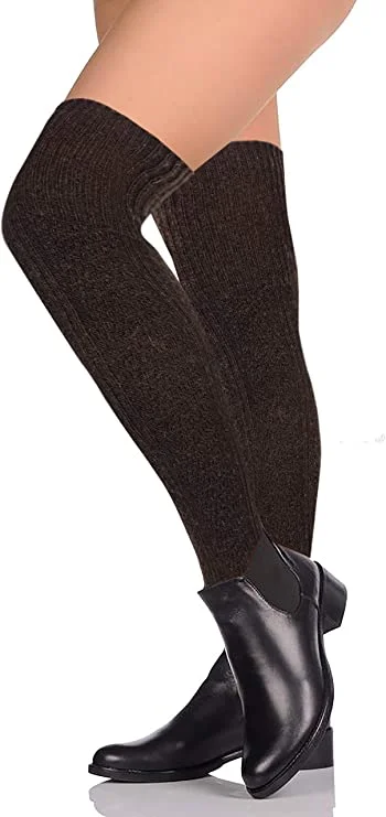 Super Discount Thigh High Wool Boot Socks | Winter Cable Knit | Women (1 pair)