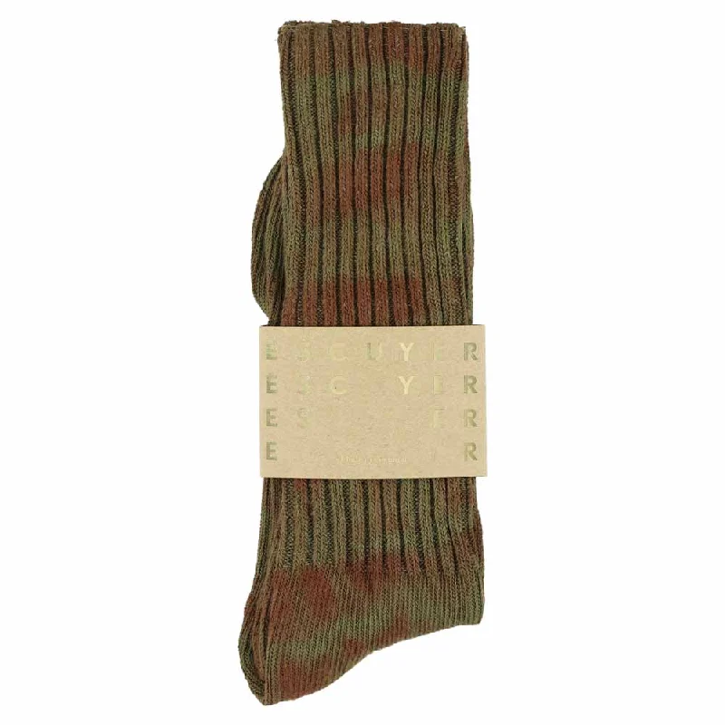 Early Bird Tie Dye Socks - Brown / Green