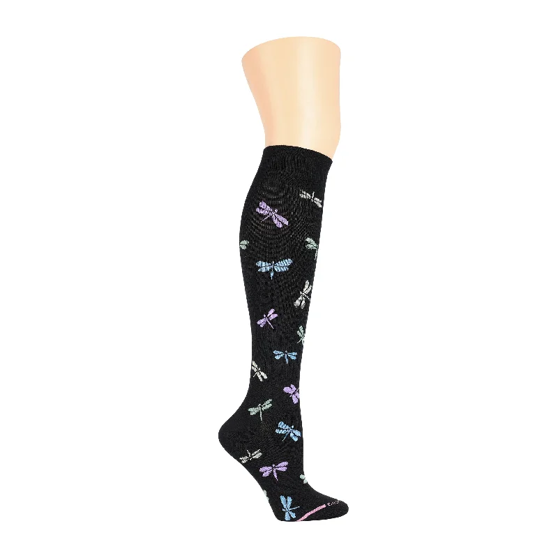 Weekend Special Tossed Dragonfly | Knee-High Compression Socks For Women
