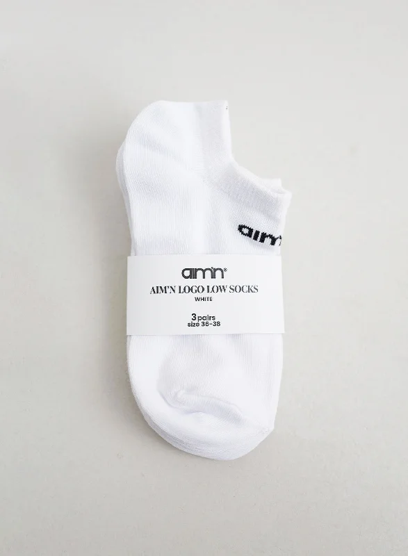 The Best Prices White aim'n Logo Low Socks 3-pack