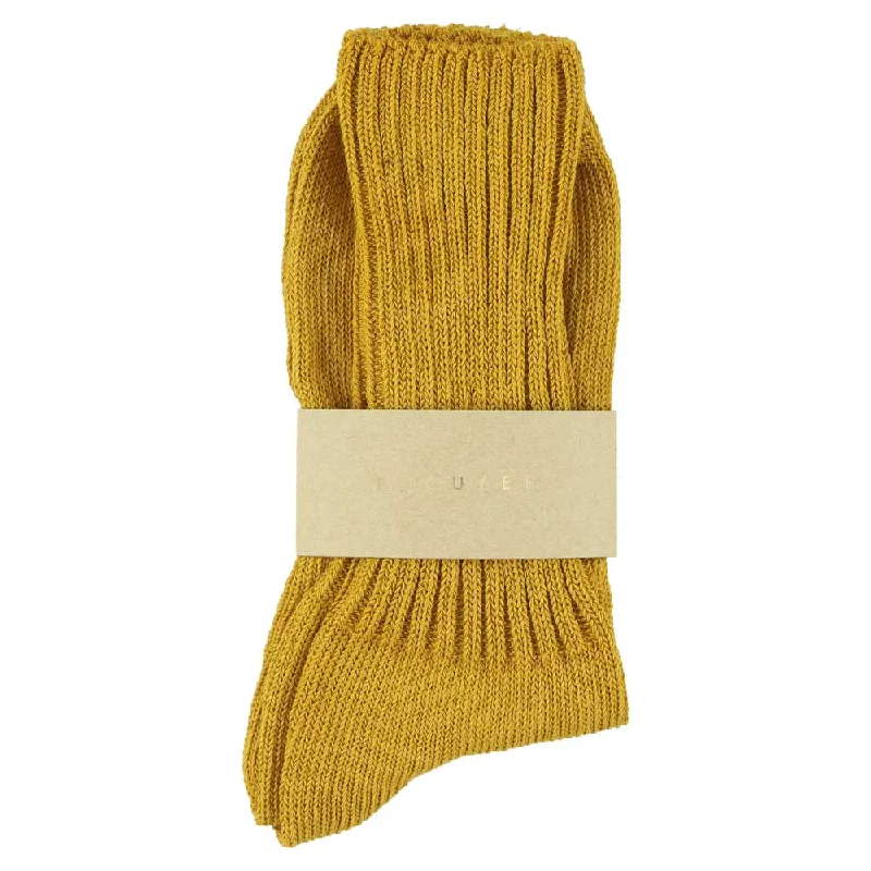 Today's Deal Women Crew Socks - Mustard