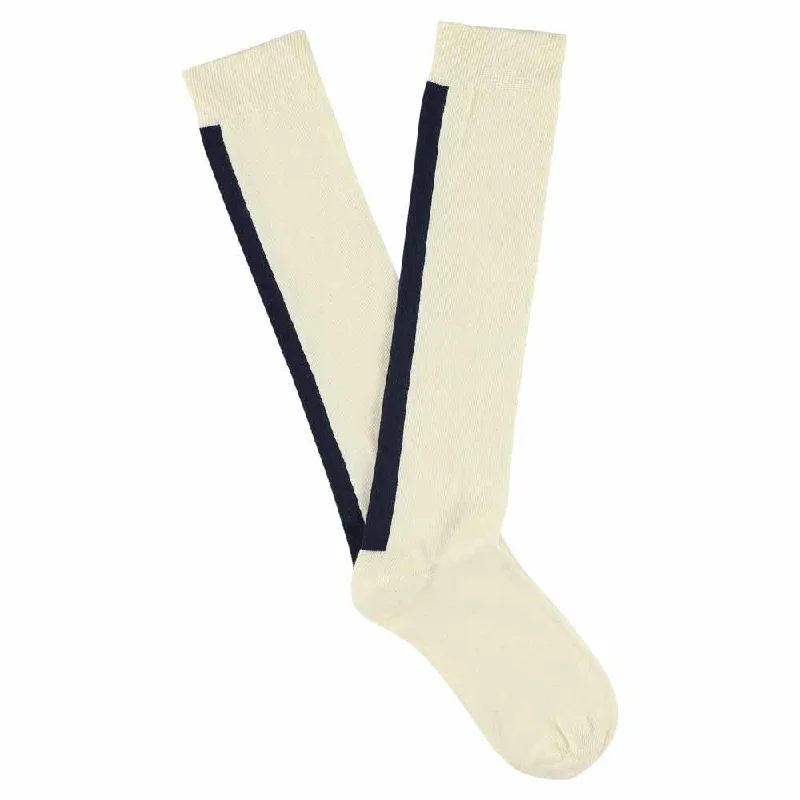 Weekend Savings Fiesta Women Knee High Socks Ecru / Blue