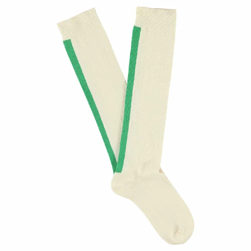 Weekend Discounts to Snag Women Knee High Socks Ecru / Bright Green