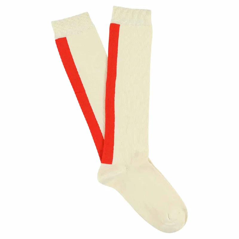 Weekend Discounts to Savor Women Knee High Socks Ecru / Orange