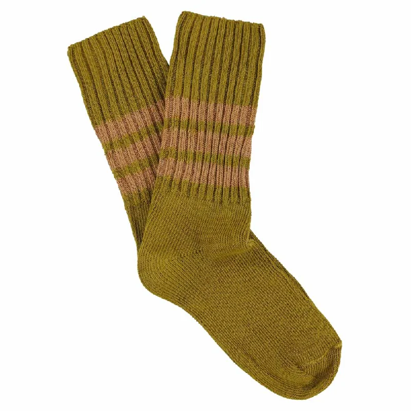 Special Buy Women Stripes Crew Socks - Bronze