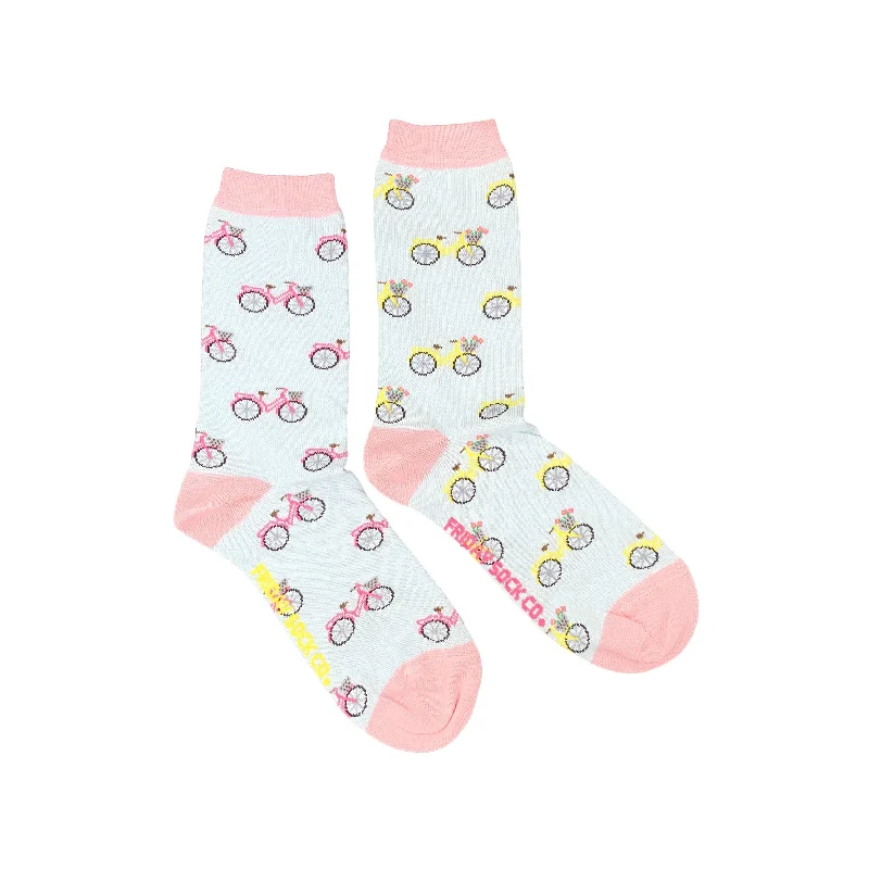 Unwind with Weekend Discounts Women's Pink & Yellow Bicycle Socks