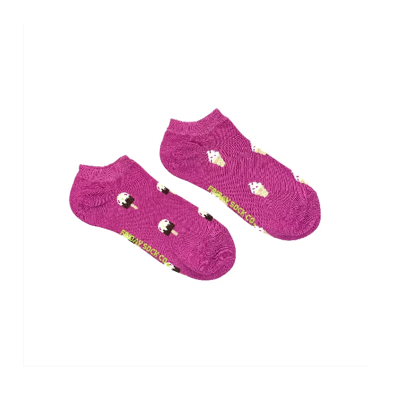 Weekend Savings Sensation Women's Purple Ice Cream & Popsicle Ankle Socks