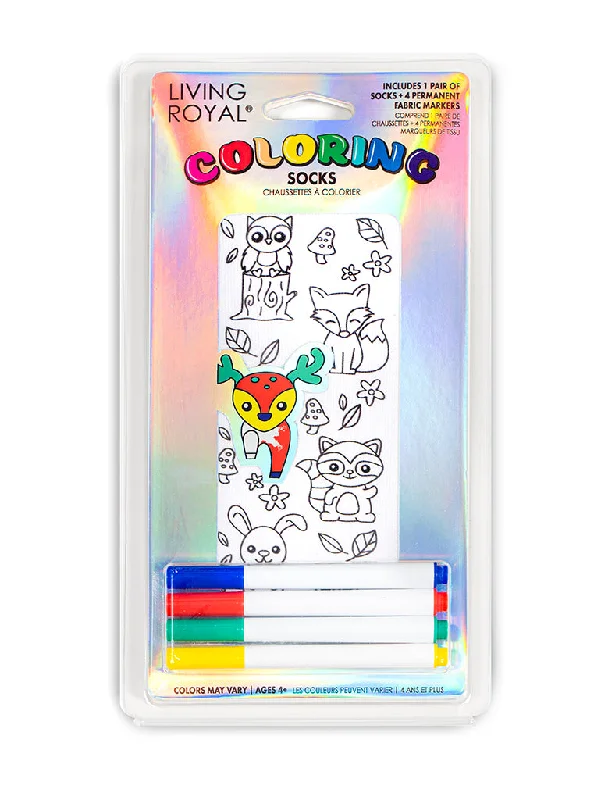 Weekend Specials You Can't Miss Woodland Animal Coloring Sock