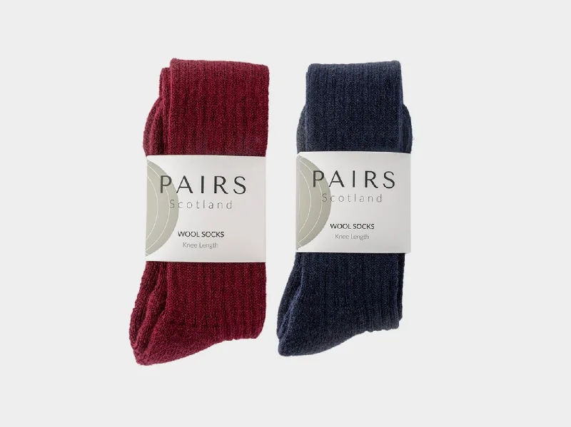 Weekend Offers That Shine Wool Knee High Collection - Burgundy and Navy