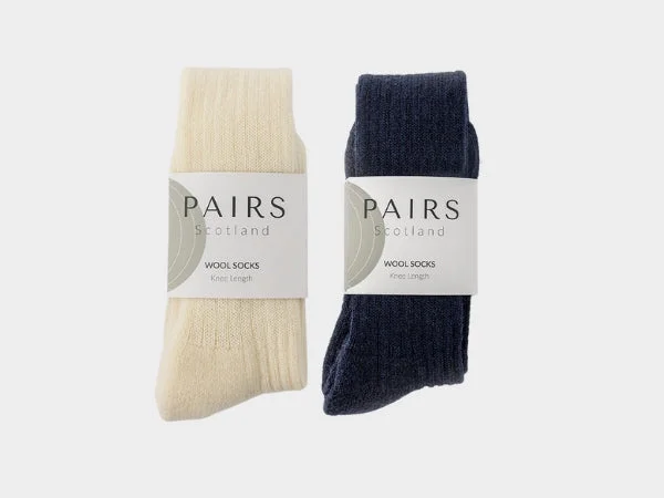 Weekend Specials to Grab Wool Knee High Collection - Cream and Navy