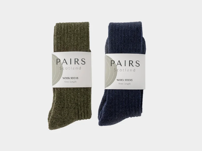 Weekend Specials to Relish Wool Knee High Collection - Green and Navy