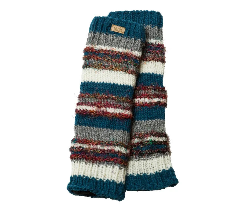 Weekend Specials to Celebrate Wool Leg Warmers, Funky Knit Pattern, Fleece Lining